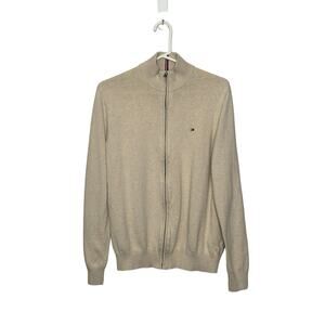 Tommy Hilfiger beige knit long sleeves knit jacket size Large